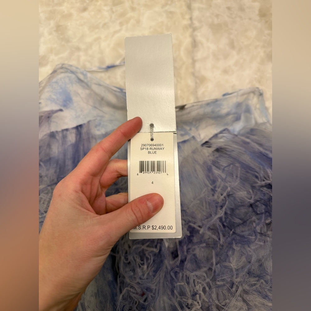 NWT $2490 Ralph Lauren purple label blue feather skirt - Picture 3 of 7
